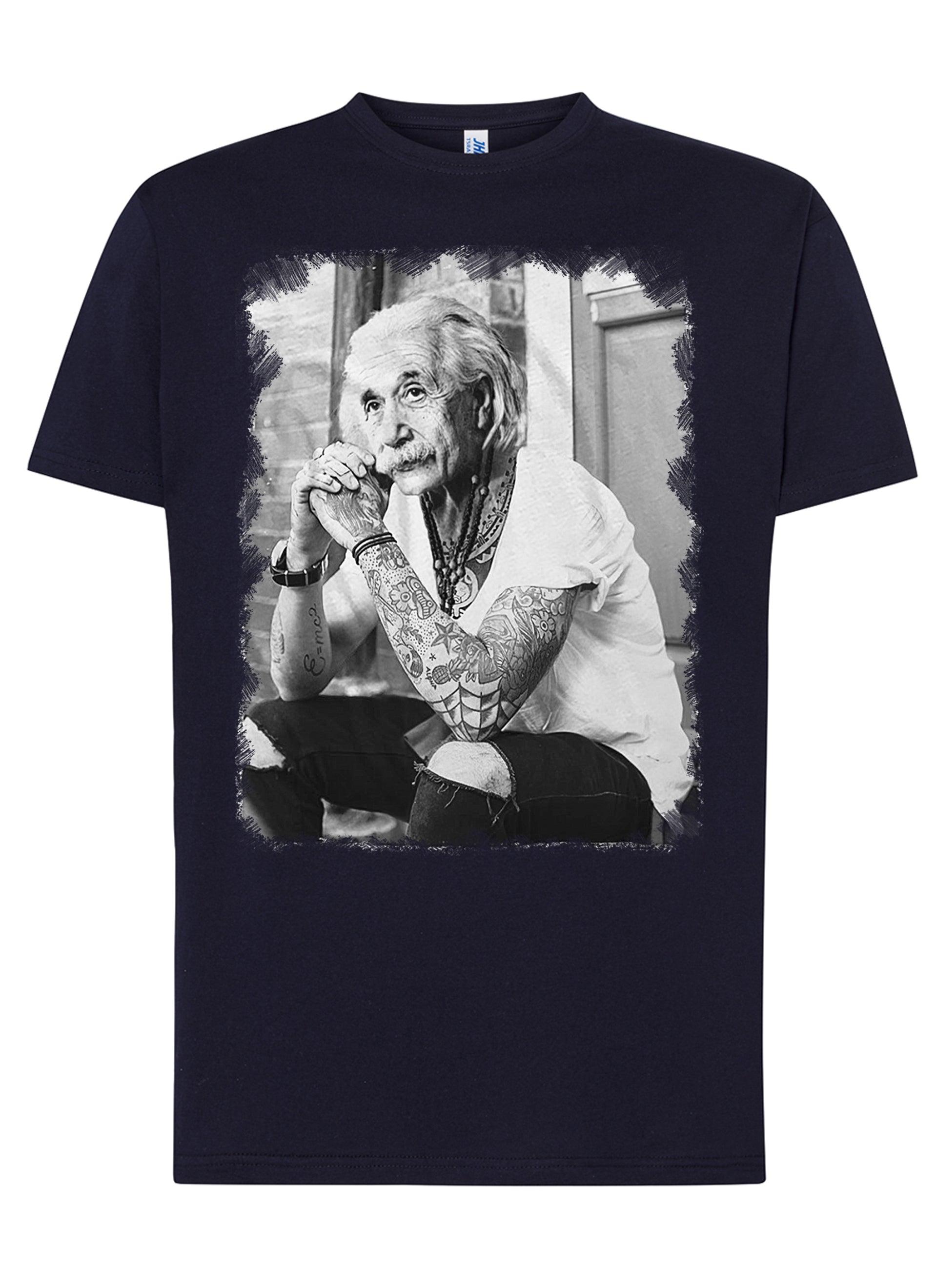 Einstein Genius Tatuato Color & Grey Art. 18-84 Men Uomo Fashion 100% Cotone Pettinato STREET STYLE PRINT