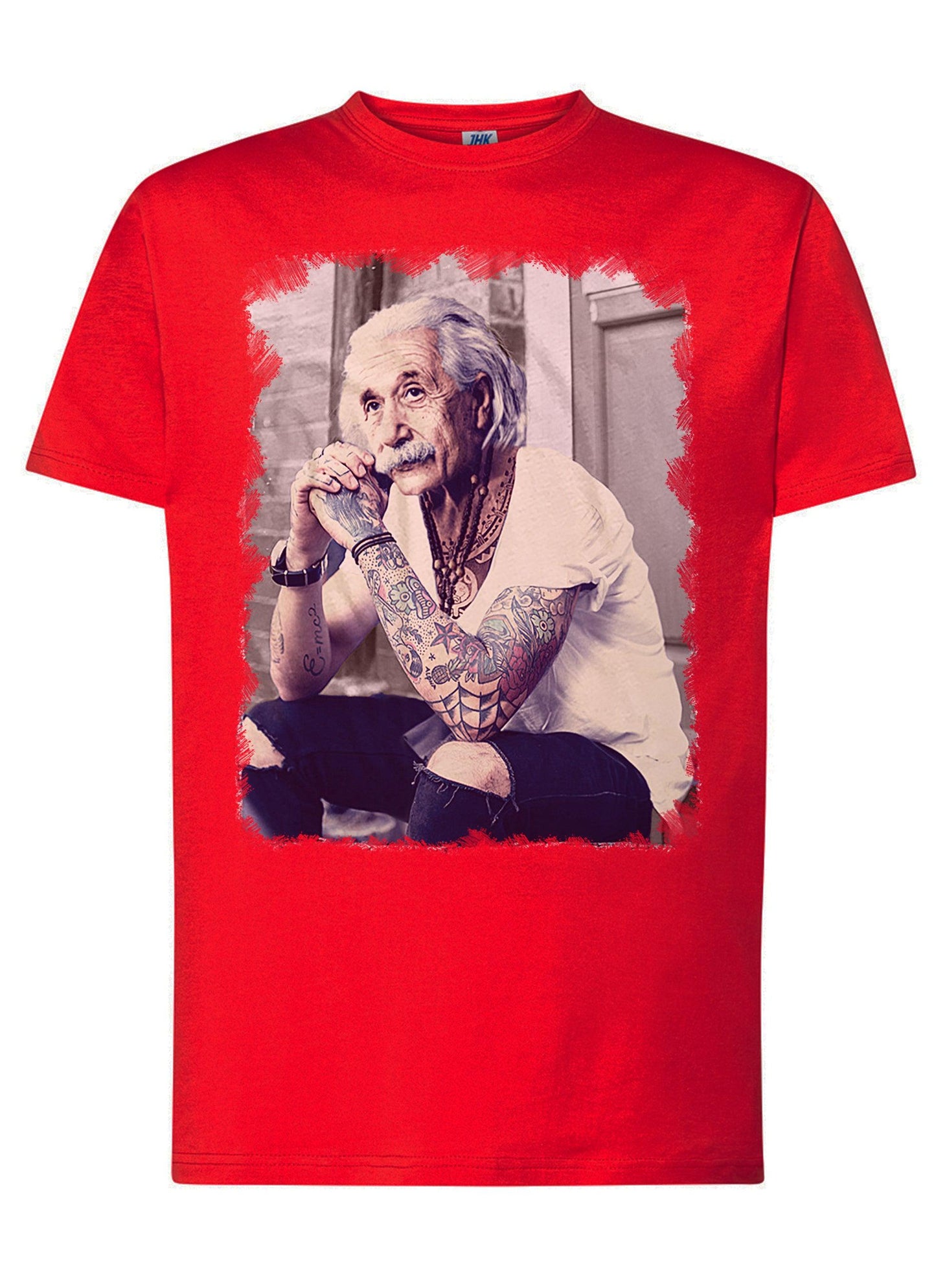 Einstein Genius Tatuato Color & Grey Art. 18-84 Men Uomo Fashion 100% Cotone Pettinato STREET STYLE PRINT