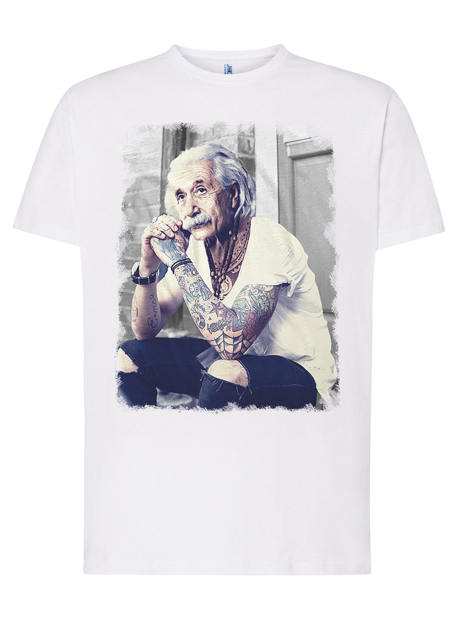 Einstein Genius Tatuato Color & Grey Art. 18-84 Men Uomo Fashion 100% Cotone Pettinato STREET STYLE PRINT