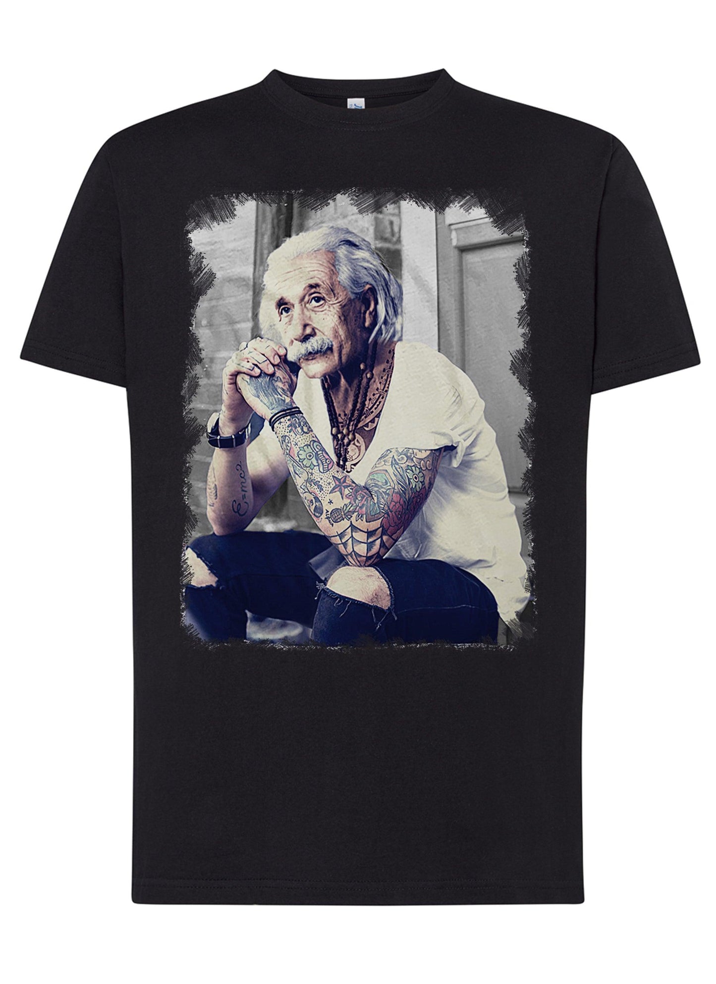 Einstein Genius Tatuato Color & Grey Art. 18-84 Men Uomo Fashion 100% Cotone Pettinato STREET STYLE PRINT