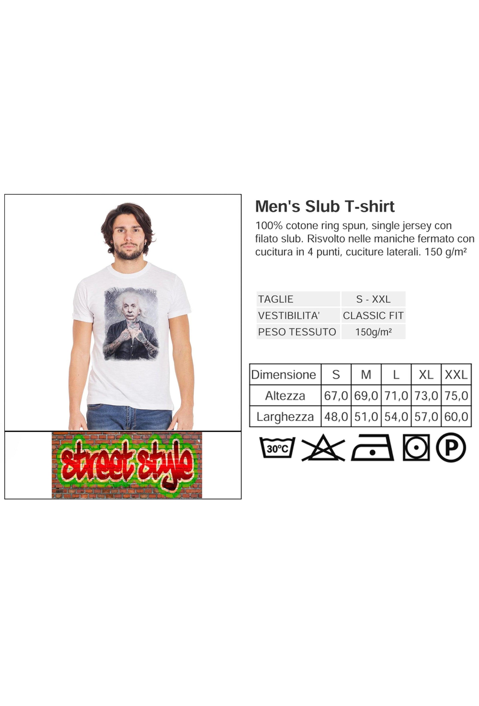 Einstein Sexy Art. 18-84-3 T-Shirt Urban Men Uomo 100% Cotone Fiammato STREET STYLE