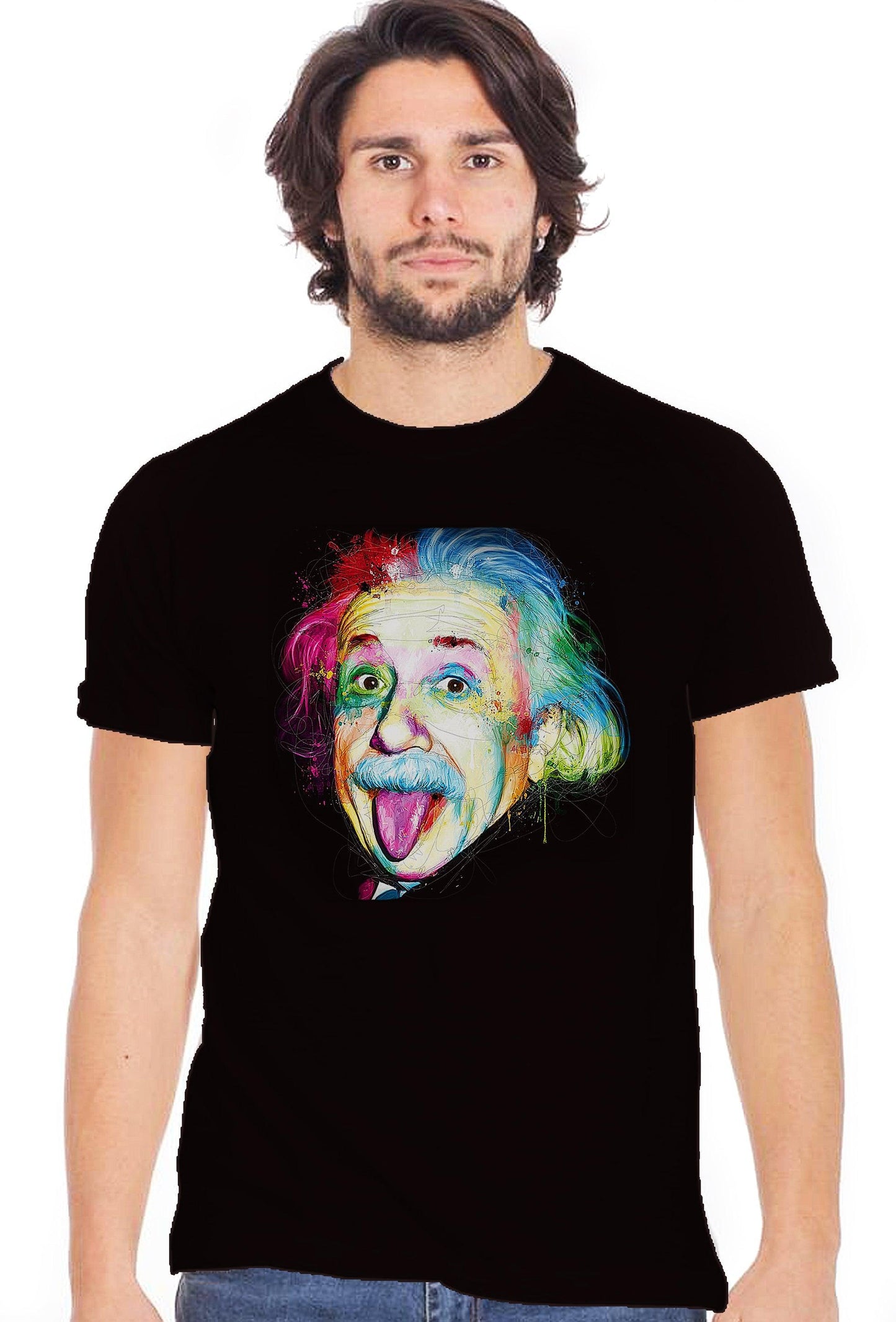 Einstein Stilizzato Color Art. 18-20-72 T-Shirt Urban Men Uomo 100% Cotone Fiammato STREET STYLE