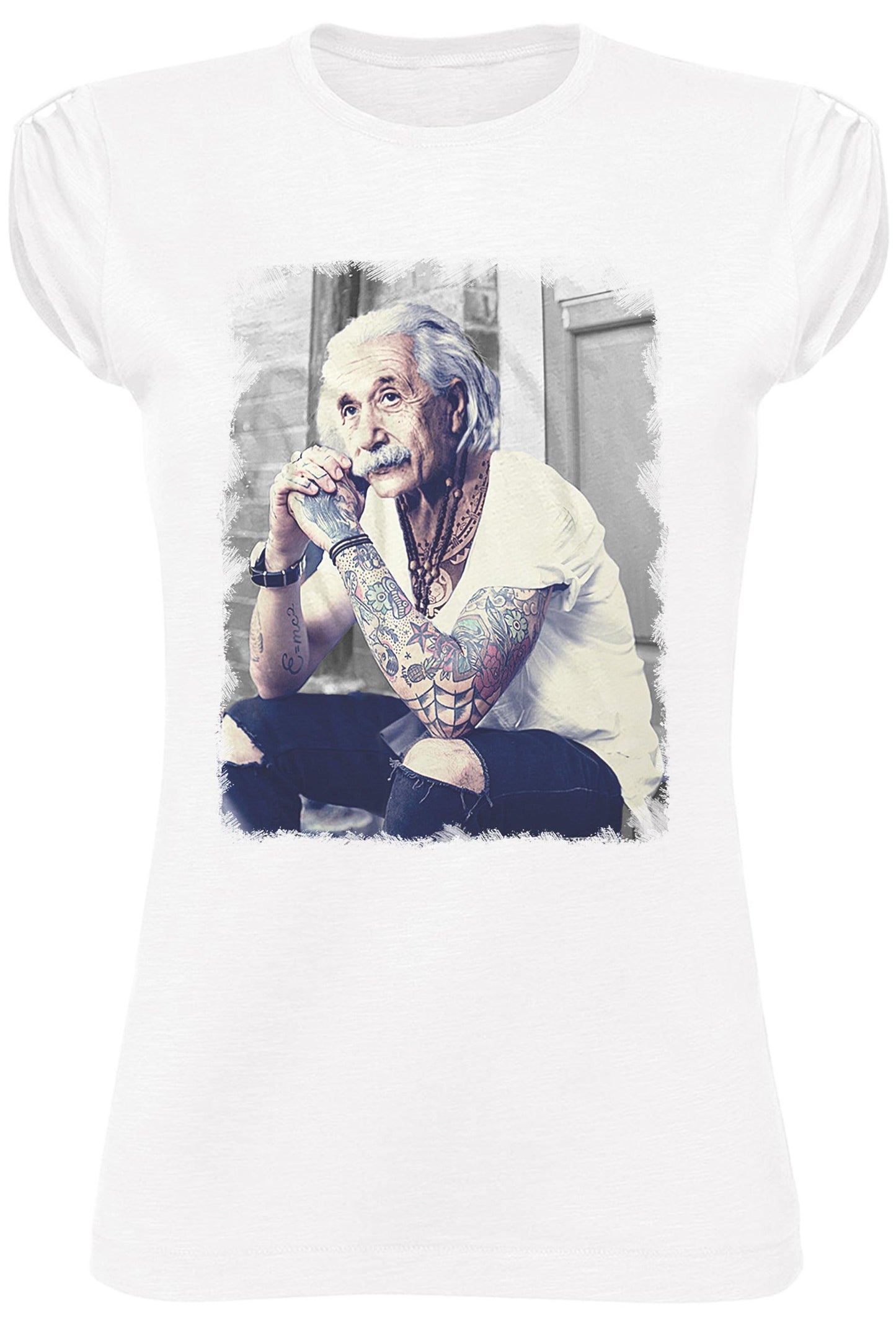 Einstein Tatuato Color & Grey 18-84 Moda Urban Slub Lady Donna 100% Cotone Fiammato STREET STYLE