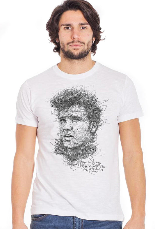 Elvis Stilizzato Art. 18-67 T-Shirt Urban Men Uomo 100% Cotone Fiammato STREET STYLE