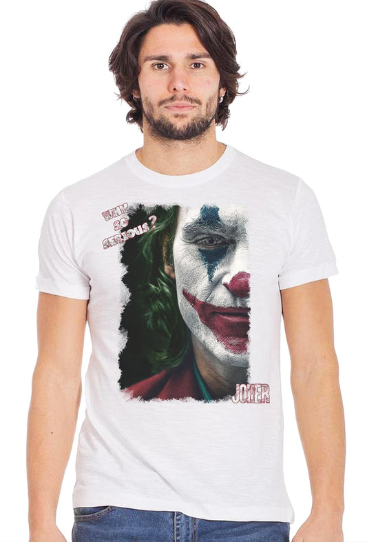 Face of Joker Art. 18-20-15 T-Shirt Urban Men Uomo 100% Cotone Fiammato STREET STYLE