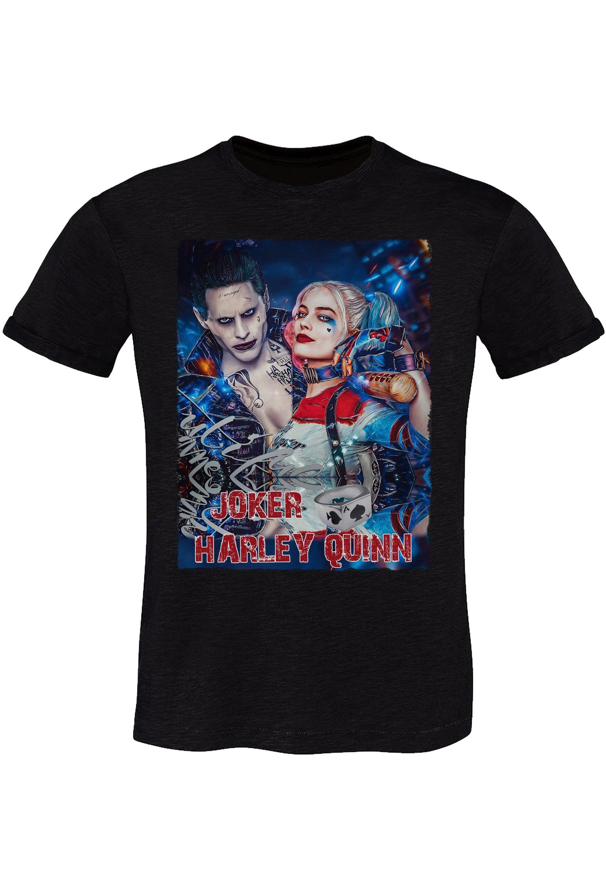 Harley Quinn & Joker Art. 2070-2 T-Shirt Urban Men Uomo 100% Cotone Fiammato STREET STYLE