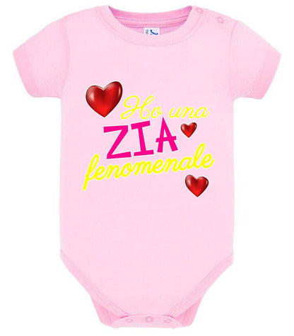 Ho una Zia o Zio Fenomenale Body da bambino/a a maniche corte 100% cotone JHK STREET STYLE PRINT