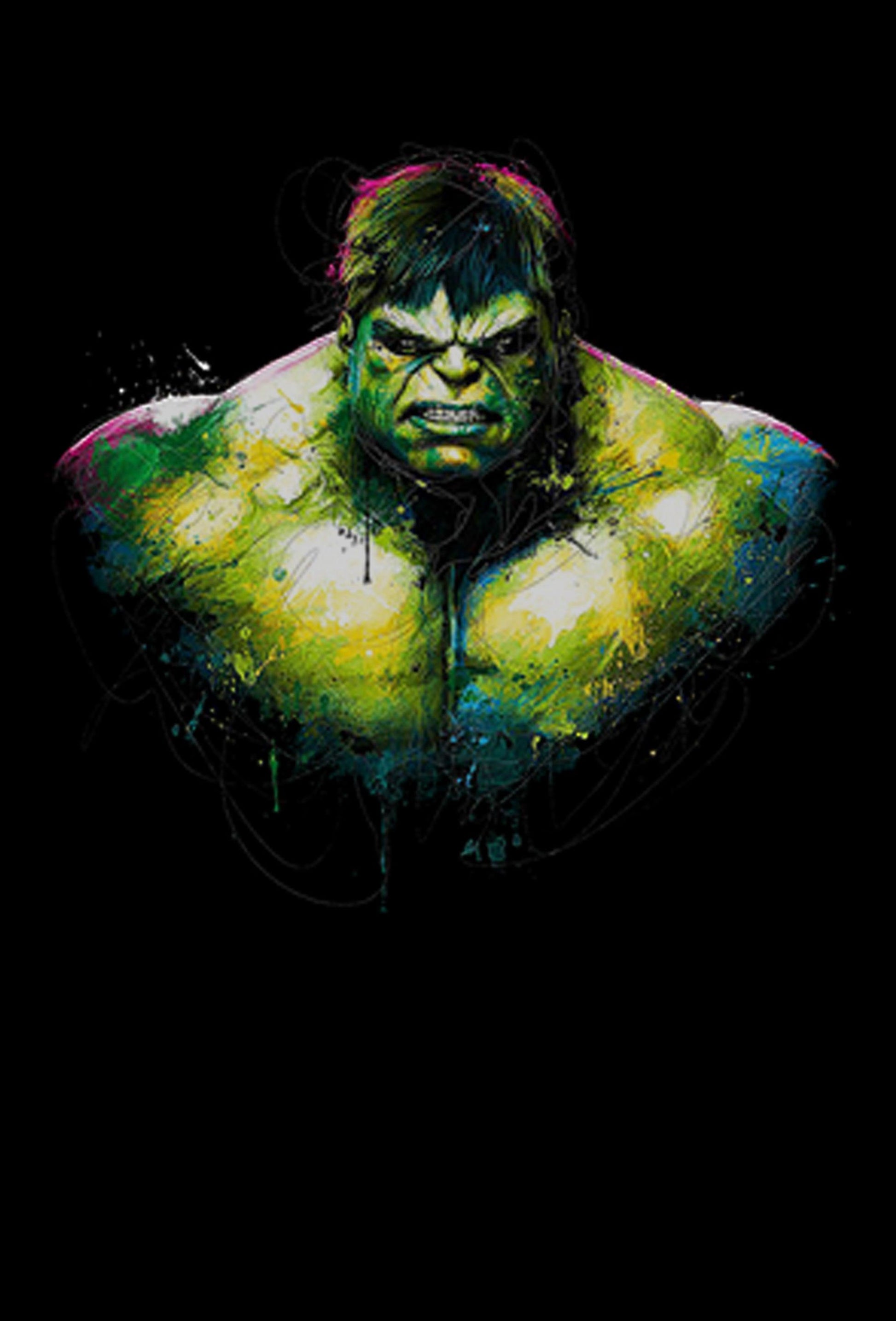 Hulk Stilizzato Color Art. 18-20-11 T-Shirt Urban Men Uomo 100% Cotone Fiammato STREET STYLE