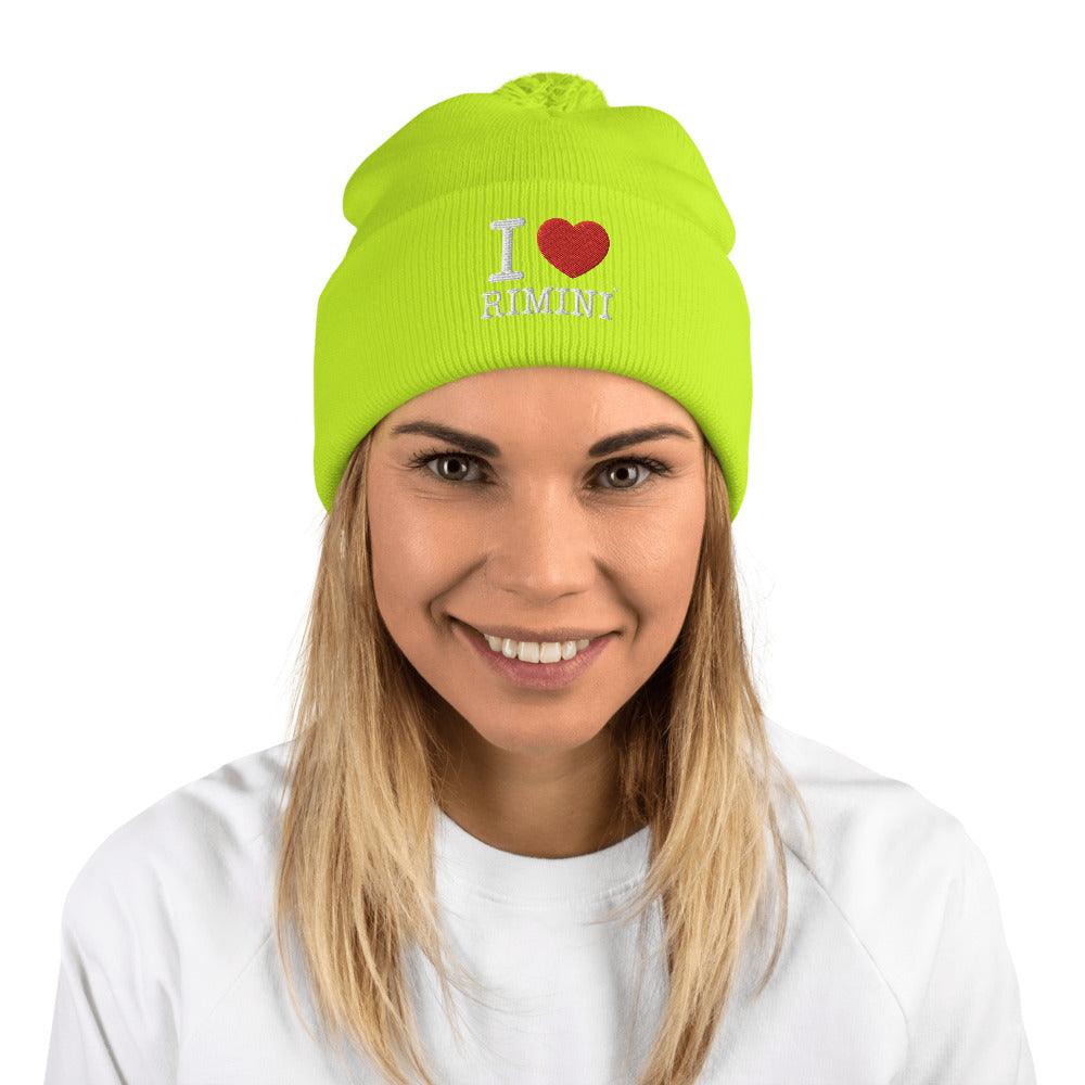 I LOVE RIMINI Pom-Pom Beanie STREET STYLE