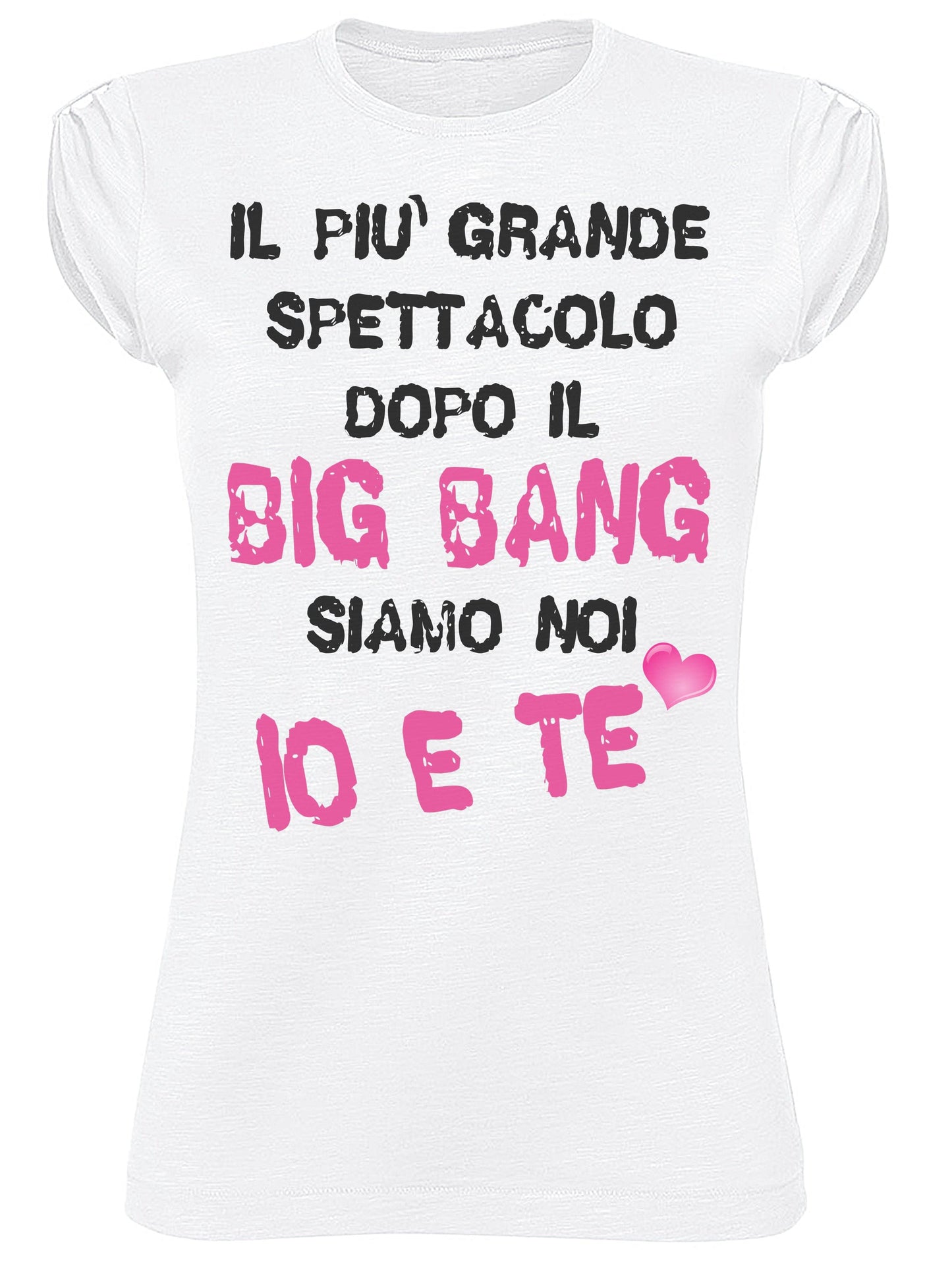 Il Grande Spettacolo Dopo il Big Bang Siamo Noi 3077 solo parole Moda Urban Slub Lady Donna 100% Cotone Fiammato BS STREET STYLE