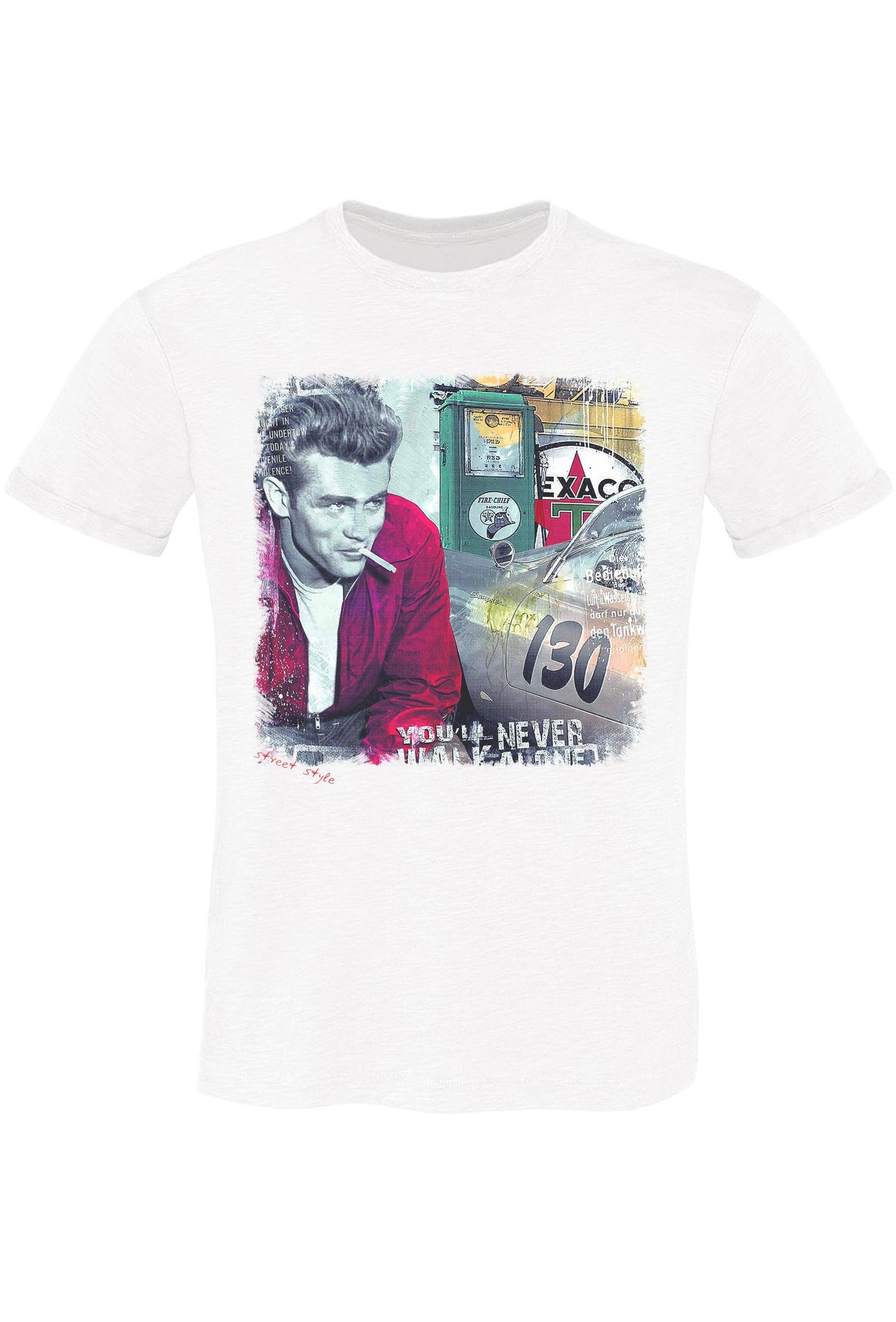 James Dean Sigaret Sigaretta Attore Soggetto Art. 11002-3  T-Shirt Urban Men Uomo 100% Cotone Fiammato BS STREET STYLE