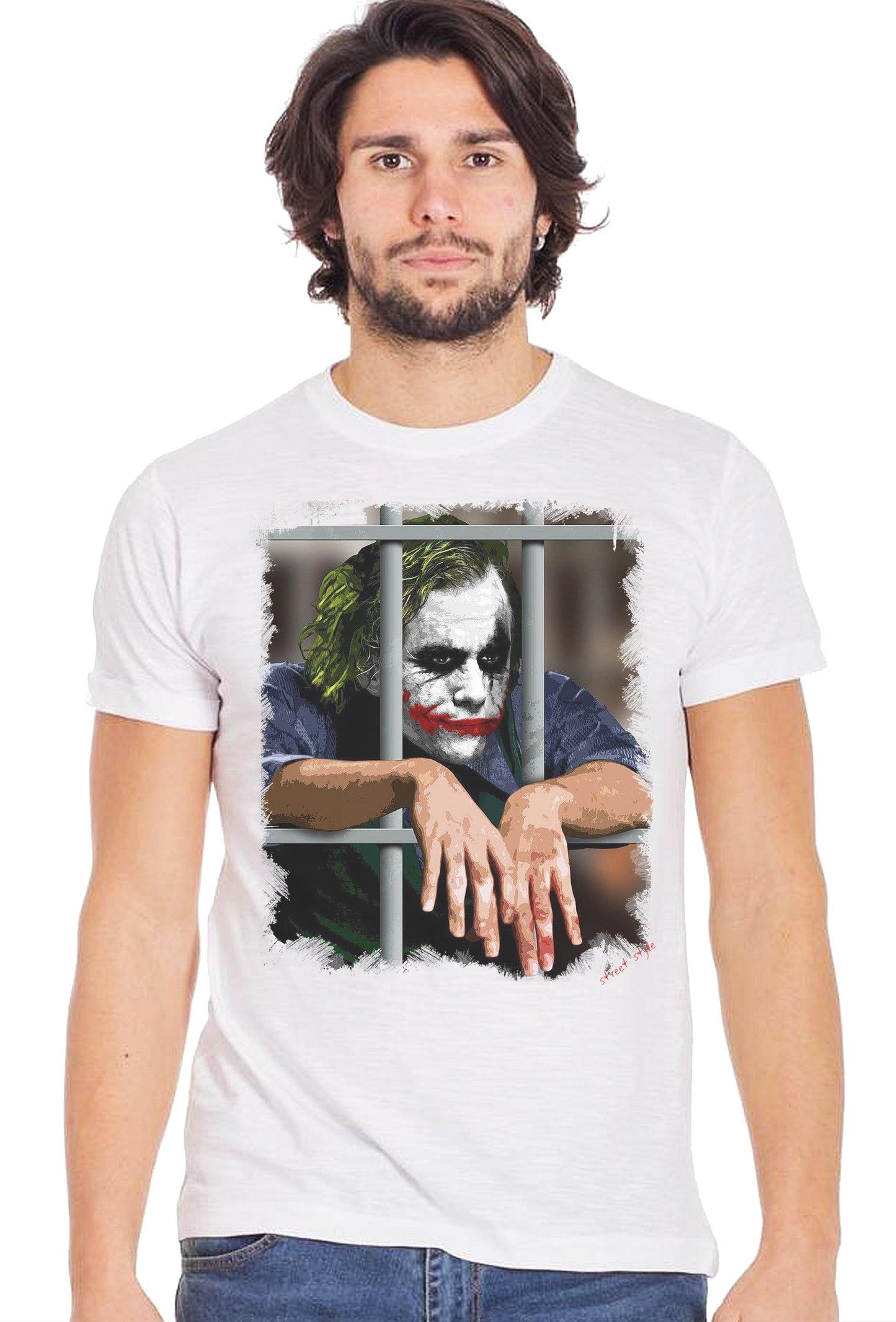 Joker Carcerato Art. 18-20-15-2 T-Shirt Urban Men Uomo 100% Cotone Fiammato STREET STYLE