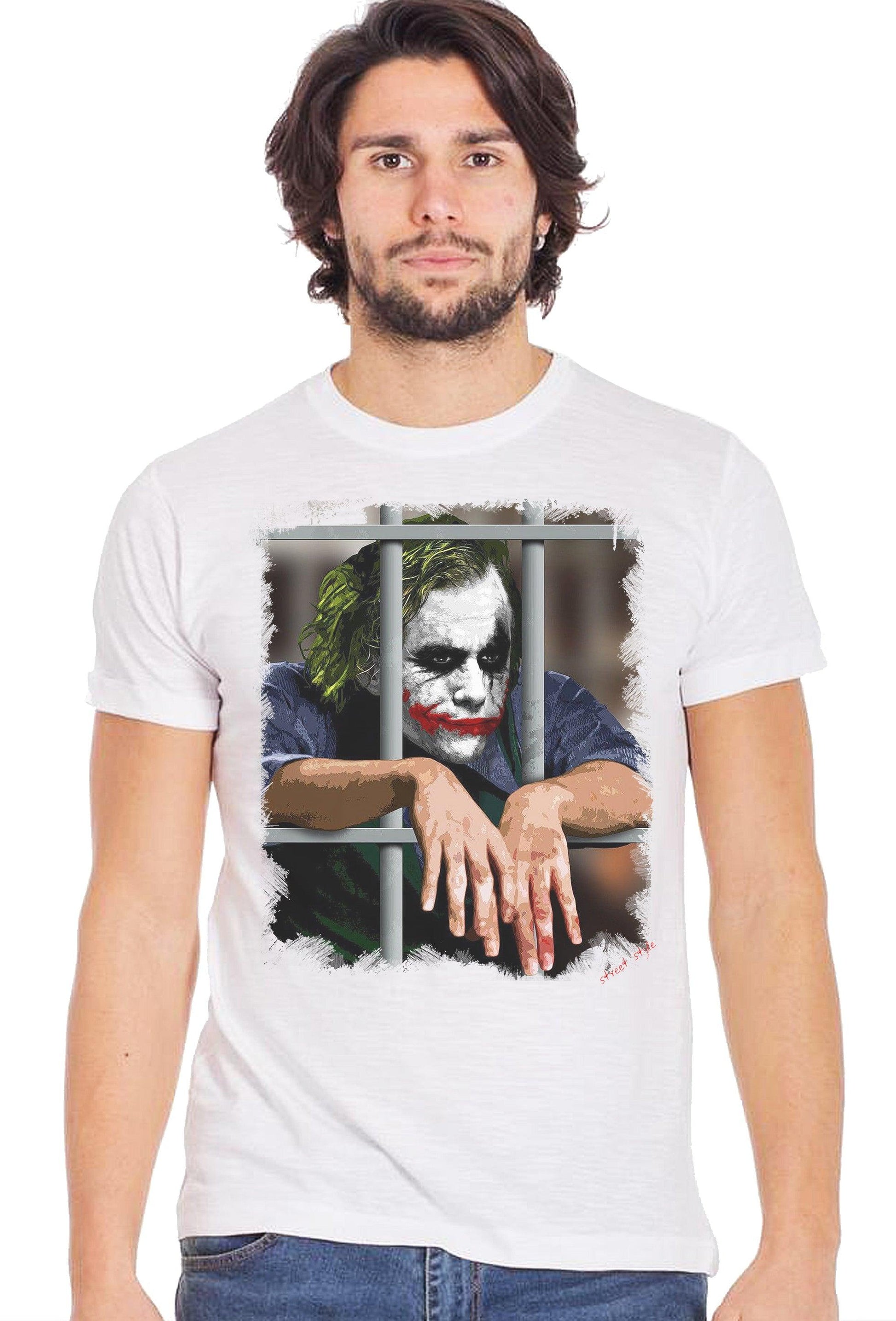 Joker Carcerato Art. 18-20-15-2 T-Shirt Urban Men Uomo 100% Cotone Fiammato STREET STYLE