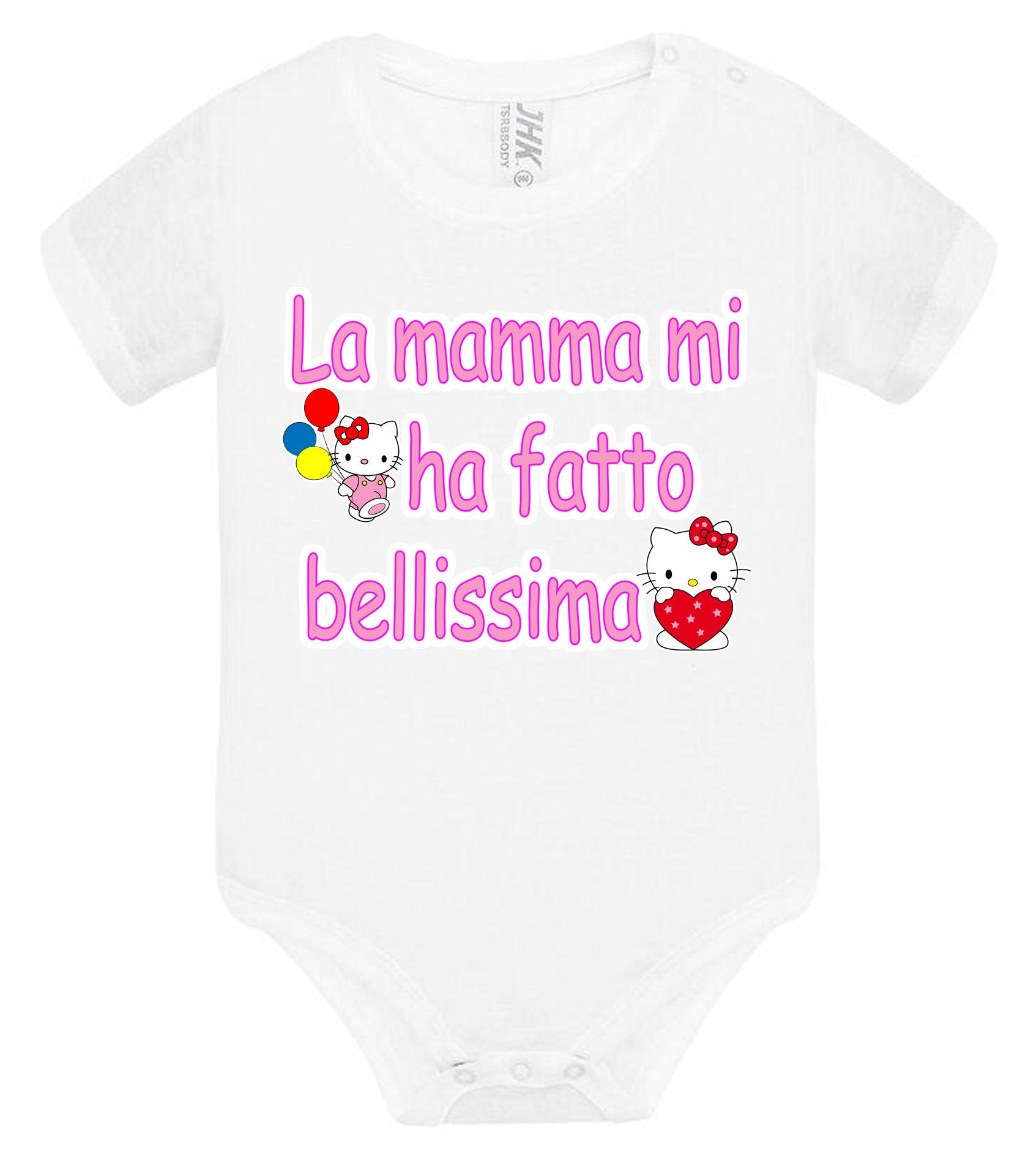 La Mamma mi ha Fatto Bellissima Body da bambino/a a maniche corte 100% cotone JHK STREET STYLE PRINT