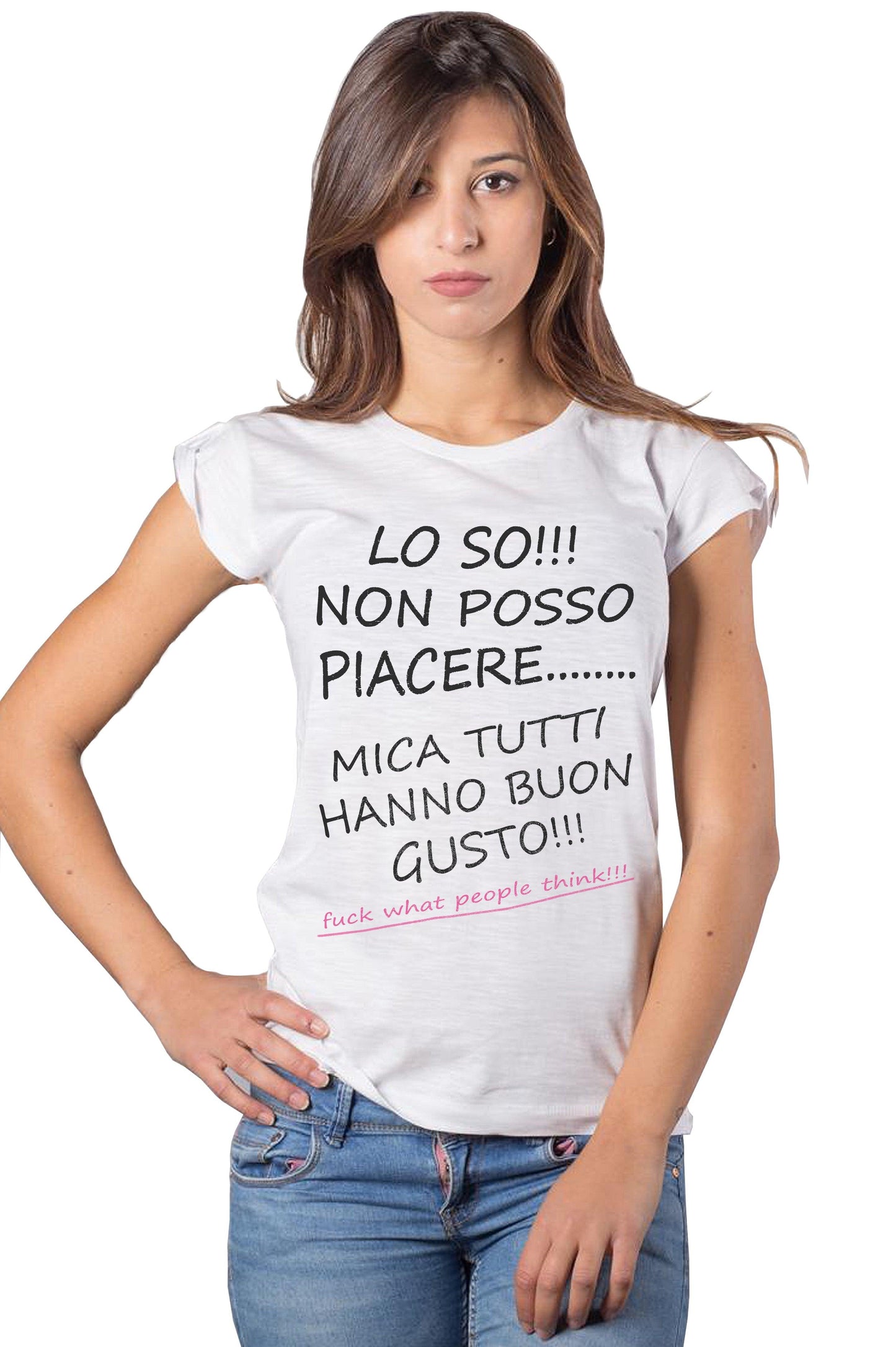 Lo so Non Posso Piacere a Tutti 3101 solo parole Moda Urban Slub Lady Donna 100% Cotone Fiammato BS STREET STYLE