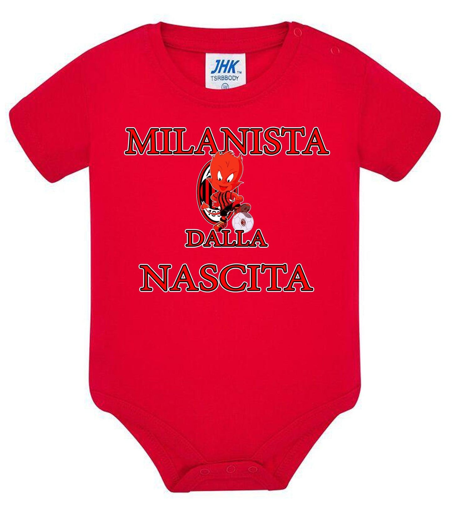 Milanista Dalla Nascita Body da bambino/a a maniche corte 100% cotone JHK STREET STYLE PRINT