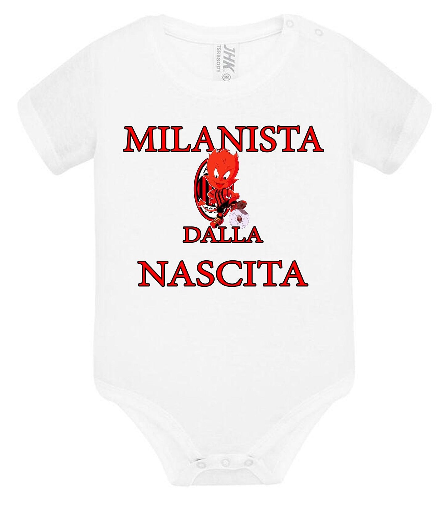 Milanista Dalla Nascita Body da bambino/a a maniche corte 100% cotone JHK STREET STYLE PRINT