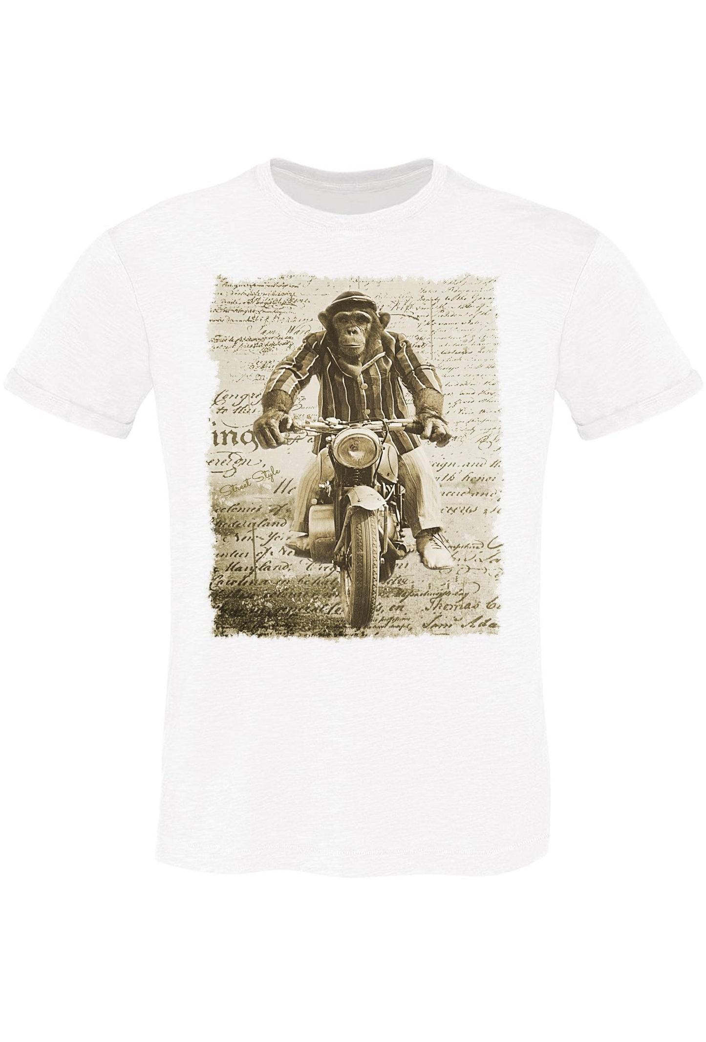 Monkey Dream Moto Scimmia Auto Art. 11010 T-Shirt Urban Men Uomo 100% Cotone Fiammato STREET STYLE