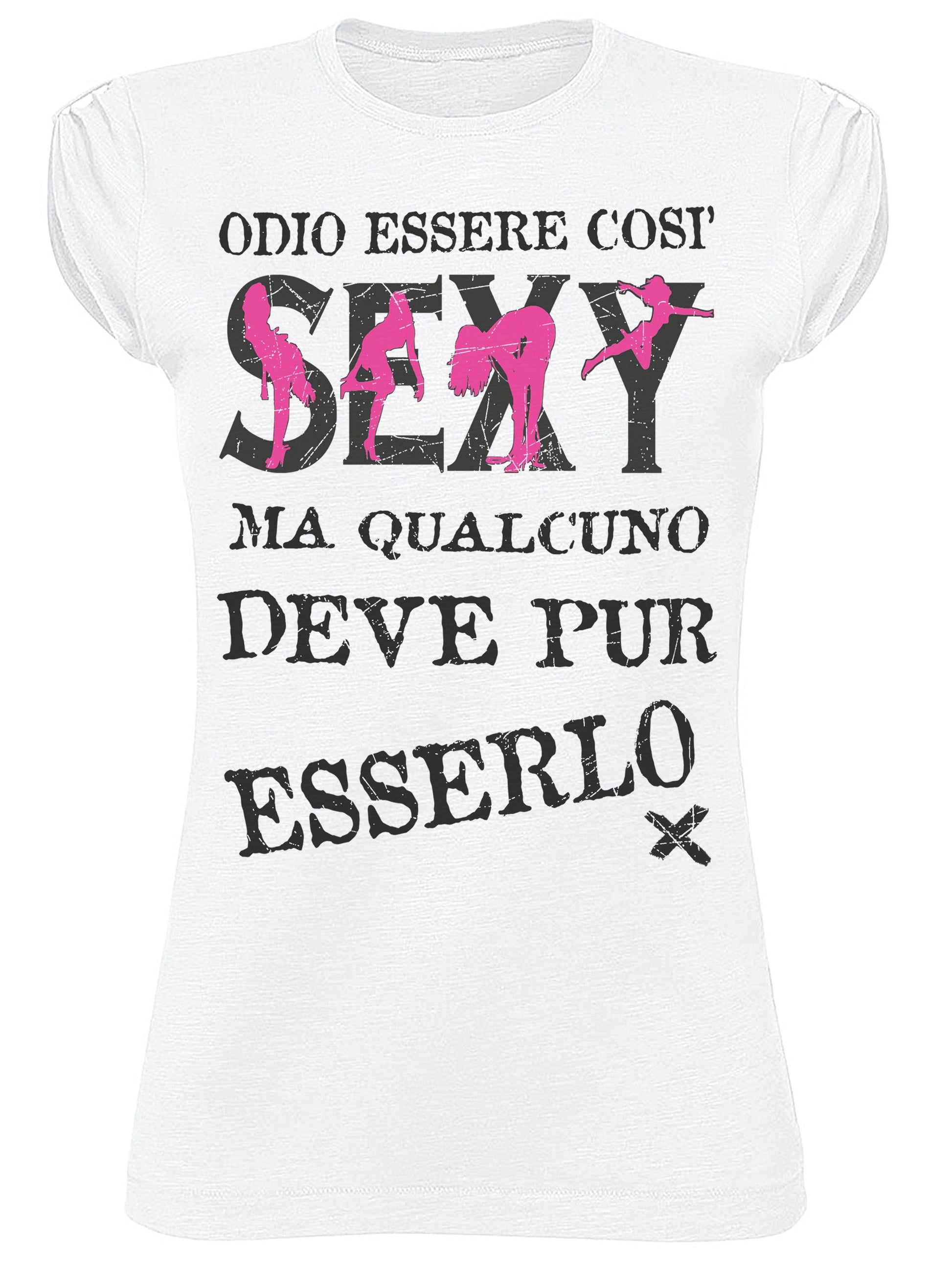 Odio Essere Così sexy ma Qualcuno deve Pur Esserlo 3041 solo parole Moda Urban Slub Lady Donna 100% Cotone Fiammato BS STREET STYLE