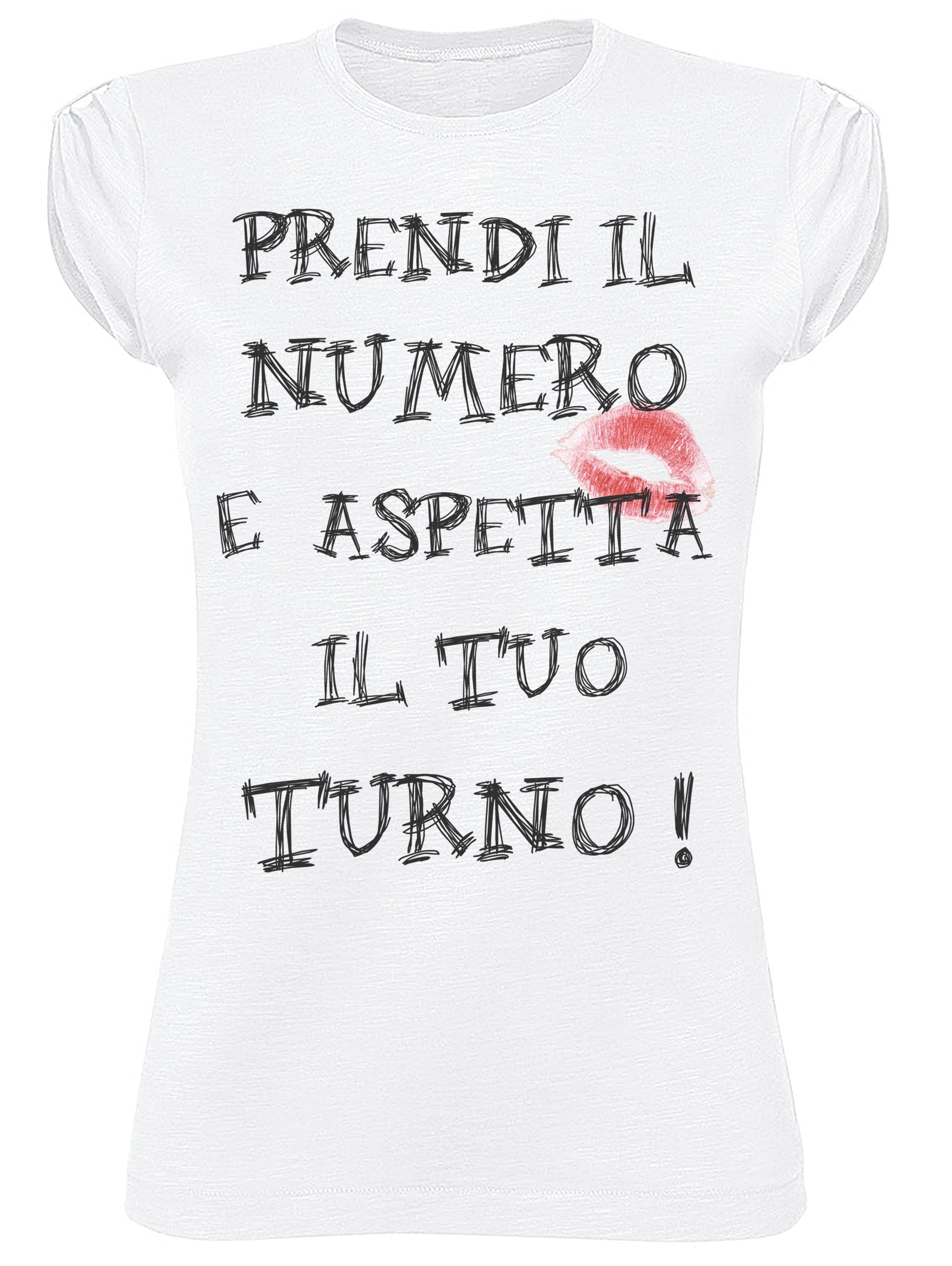 Prendi il Numero e Aspetta il Tuo Turno 3040 solo parole Moda Urban Slub Lady Donna 100% Cotone Fiammato BS STREET STYLE