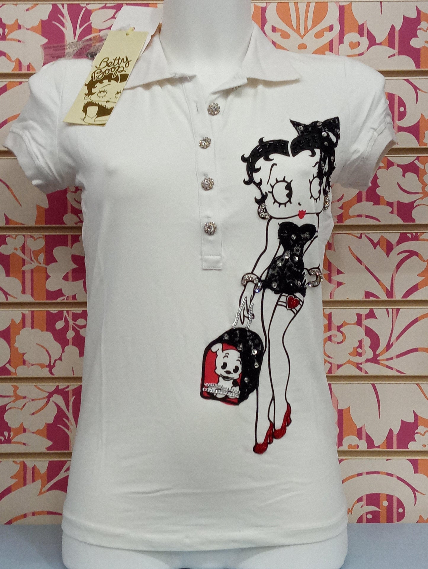 SB952PSW-1 T-SHIRT BETTY BOOP - STAR STUDIOS T-SHIRT DONNA - STREET STYLE PRINT stampa personalizzata