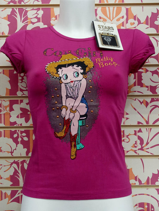 SBT701SW-430 T-SHIRT BETTY BOOP - STAR STUDIOS T-SHIRT DONNA - STREET STYLE PRINT stampa personalizzata