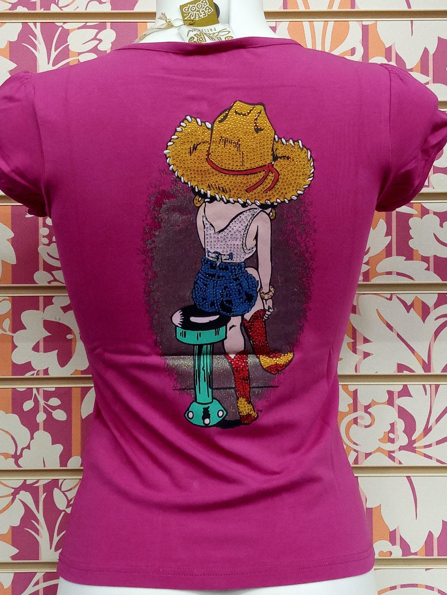 SBT701SW-430 T-SHIRT BETTY BOOP - STAR STUDIOS T-SHIRT DONNA - STREET STYLE PRINT stampa personalizzata