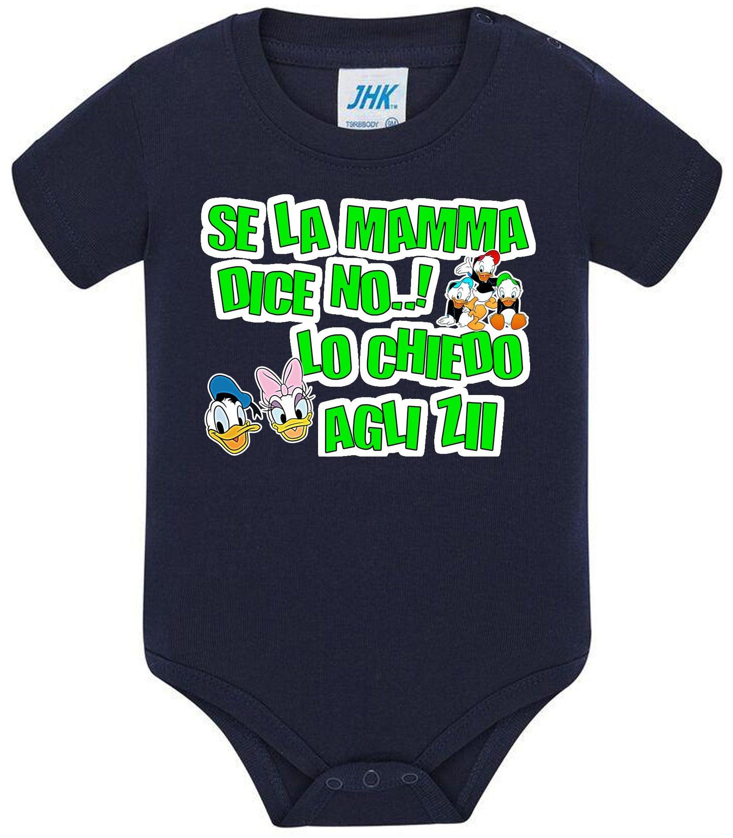 Se la Mamma dice no lo Chiedo agli ZII Body da bambino/a a maniche corte 100% cotone JHK STREET STYLE PRINT