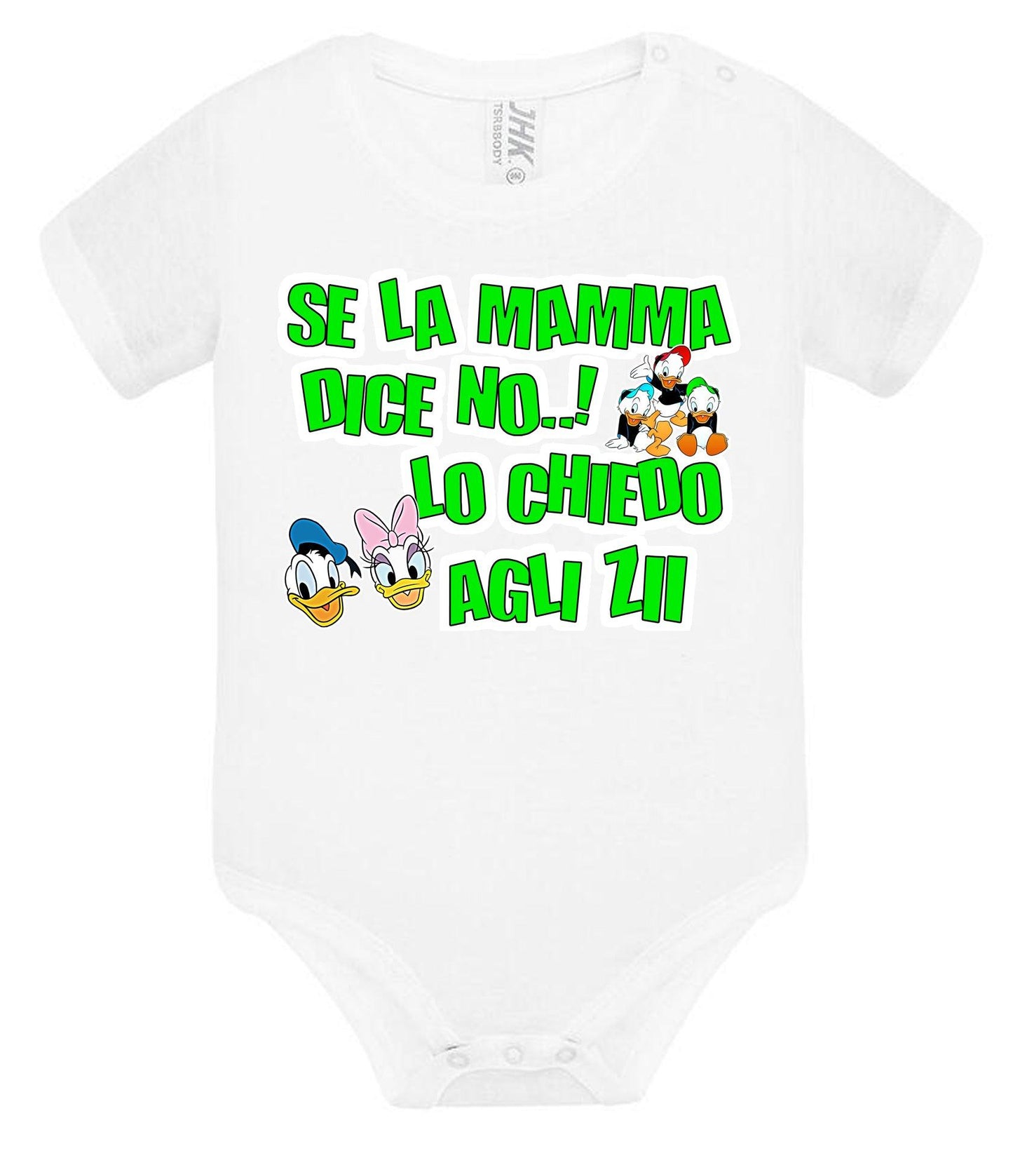 Se la Mamma dice no lo Chiedo agli ZII Body da bambino/a a maniche corte 100% cotone JHK STREET STYLE PRINT