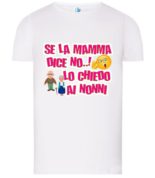 Se la Mamma dice NO lo Chiedo ai Nonni T-shirt solo da femmina Mod. Slim STREET STYLE