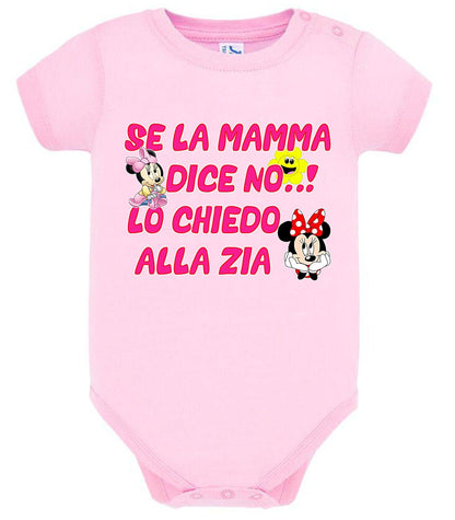 Se la Mamma Dice no lo Chiedo alla Zia Body da bambino/a a maniche corte 100% cotone JHK STREET STYLE PRINT