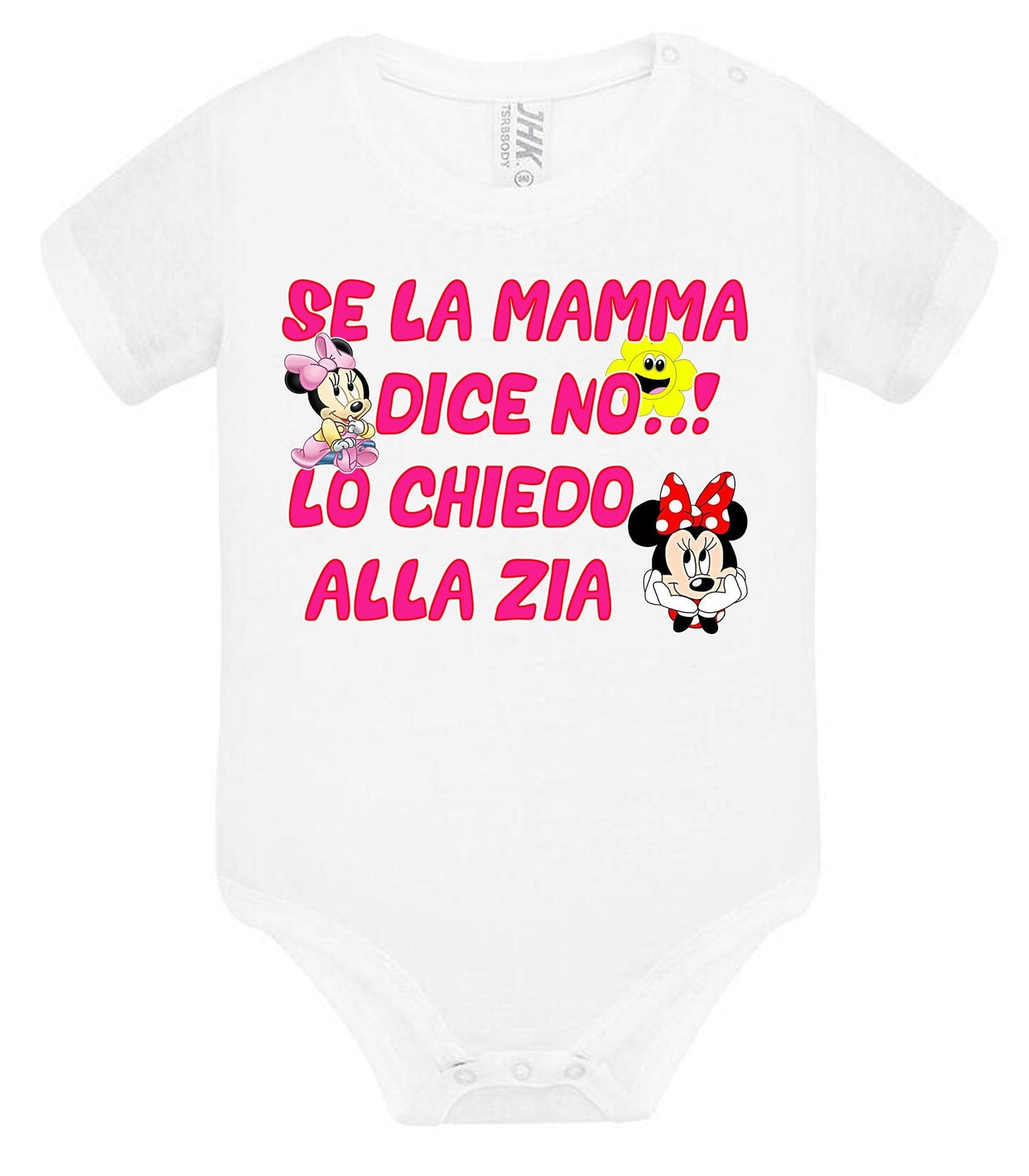 Se la Mamma Dice no lo Chiedo alla Zia Body da bambino/a a maniche corte 100% cotone JHK STREET STYLE PRINT