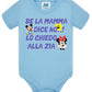 Se la Mamma Dice no lo Chiedo alla Zia Body da bambino/a a maniche corte 100% cotone JHK STREET STYLE PRINT