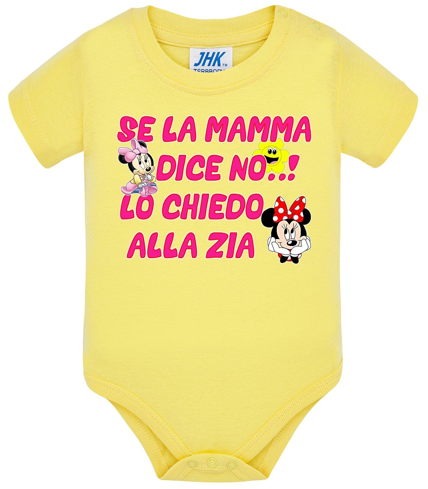 Se la Mamma Dice no lo Chiedo alla Zia Body da bambino/a a maniche corte 100% cotone JHK STREET STYLE PRINT