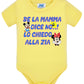 Se la Mamma Dice no lo Chiedo alla Zia Body da bambino/a a maniche corte 100% cotone JHK STREET STYLE PRINT