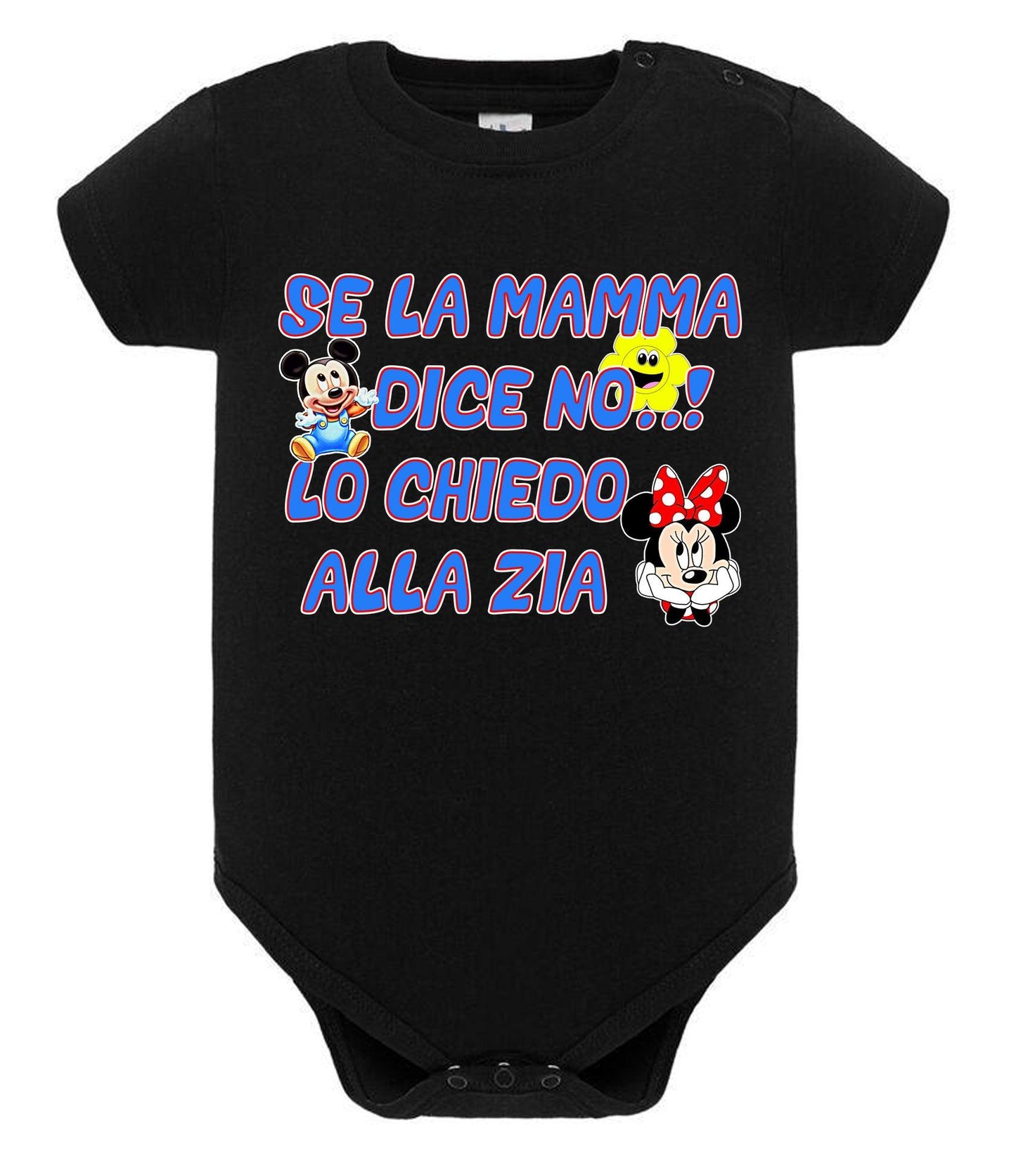 Se la Mamma Dice no lo Chiedo alla Zia Body da bambino/a a maniche corte 100% cotone JHK STREET STYLE PRINT