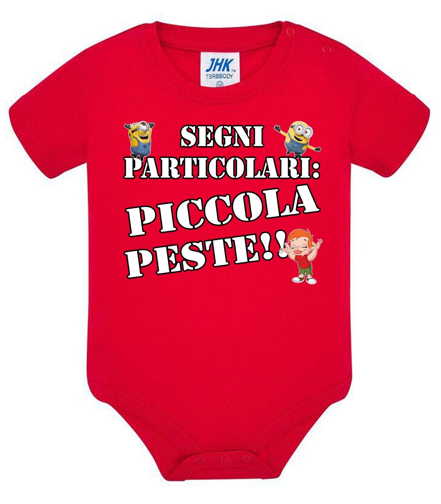 Segni Particolari Piccola Peste Body da bambino/a a maniche corte 100% cotone JHK STREET STYLE PRINT