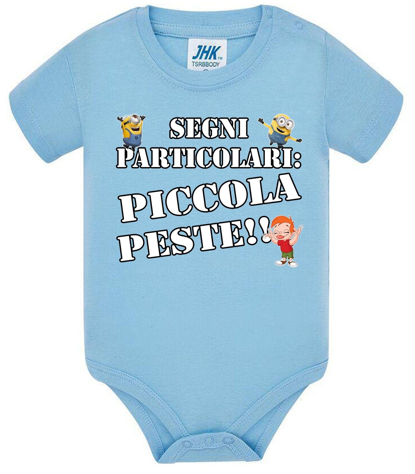 Segni Particolari Piccola Peste Body da bambino/a a maniche corte 100% cotone JHK STREET STYLE PRINT