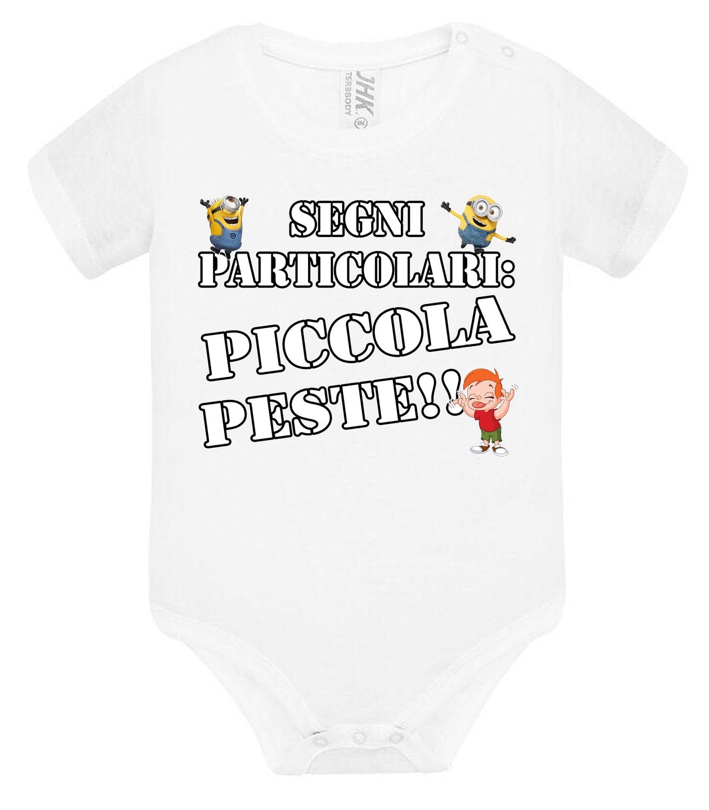 Segni Particolari Piccola Peste Body da bambino/a a maniche corte 100% cotone JHK STREET STYLE PRINT