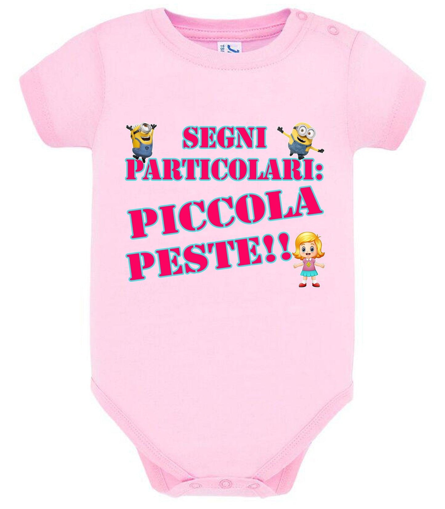 Segni Particolari Piccola Peste Body da bambino/a a maniche corte 100% cotone JHK STREET STYLE PRINT