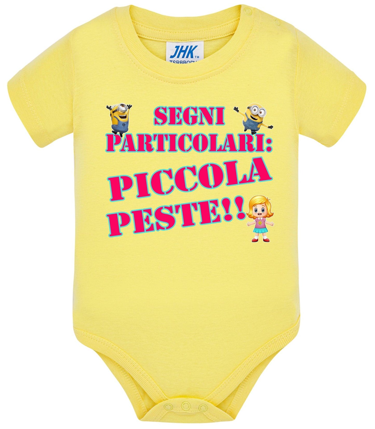 Segni Particolari Piccola Peste Body da bambino/a a maniche corte 100% cotone JHK STREET STYLE PRINT