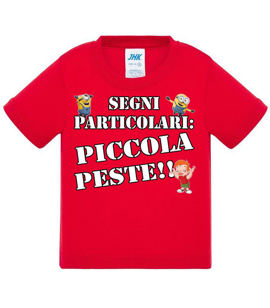 Segni Particolari Piccola Peste - T-shirt per Bambino/a Mod. Baby & Kid Da 0 a 8 anni STREET STYLE