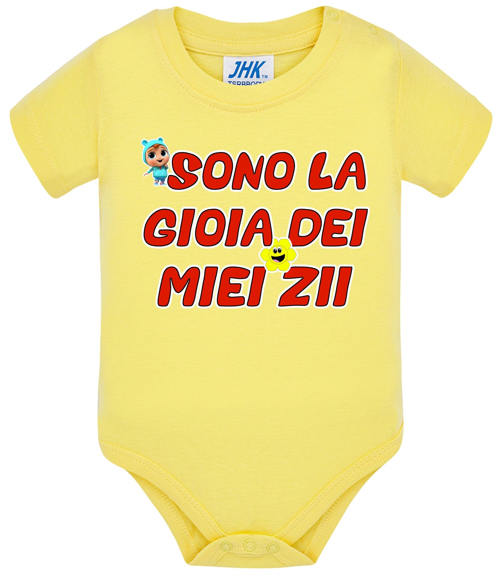 Sono La Gioia Dei Miei ZII Body da bambino/a a maniche corte 100% cotone JHK STREET STYLE PRINT