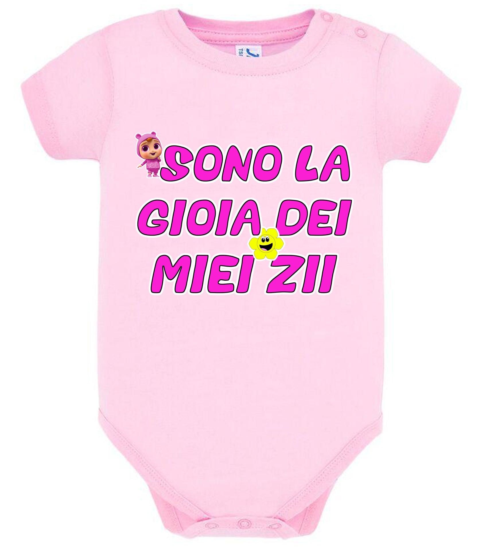 Sono La Gioia Dei Miei ZII Body da bambino/a a maniche corte 100% cotone JHK STREET STYLE PRINT