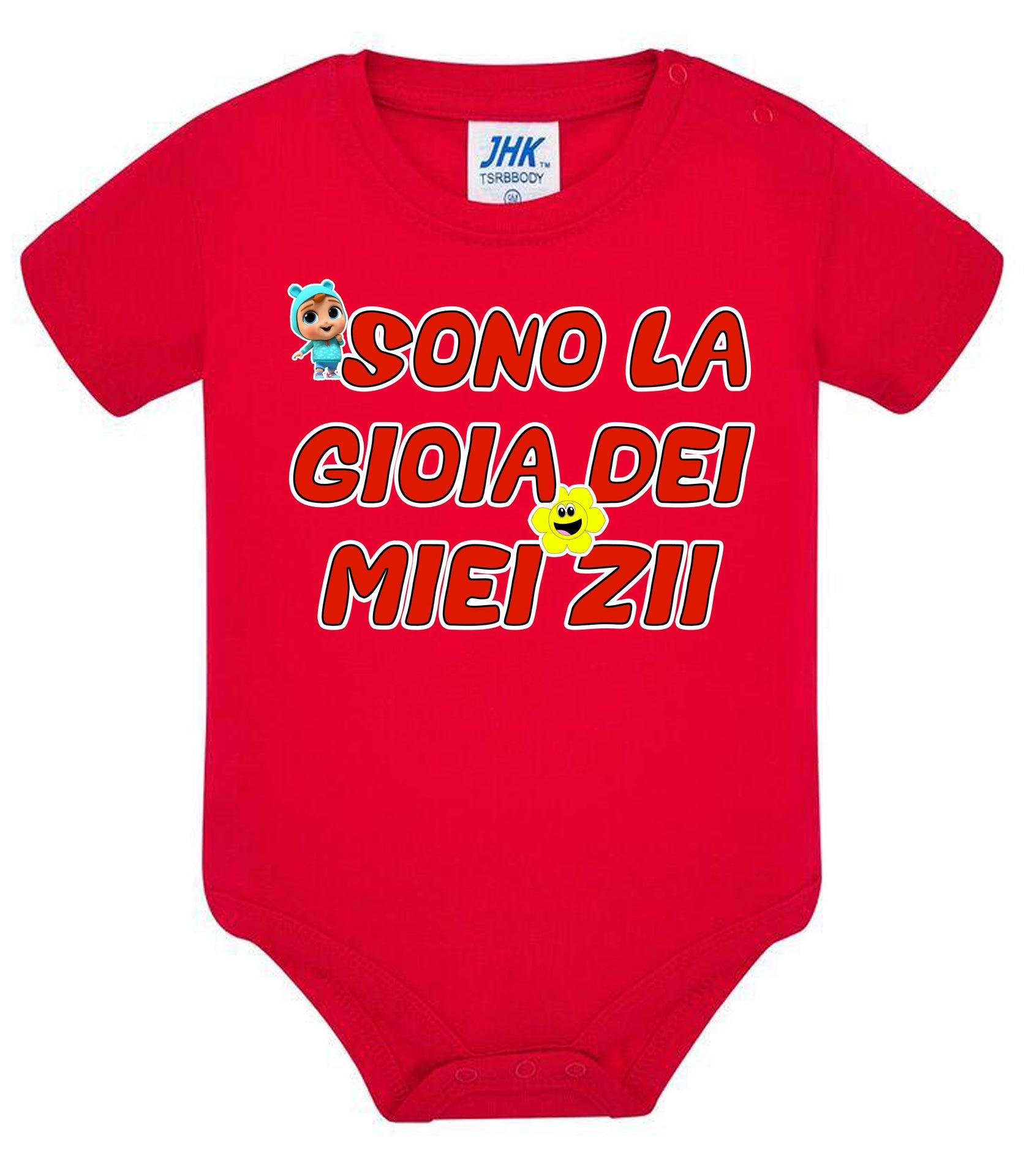 Sono La Gioia Dei Miei ZII Body da bambino/a a maniche corte 100% cotone JHK STREET STYLE PRINT