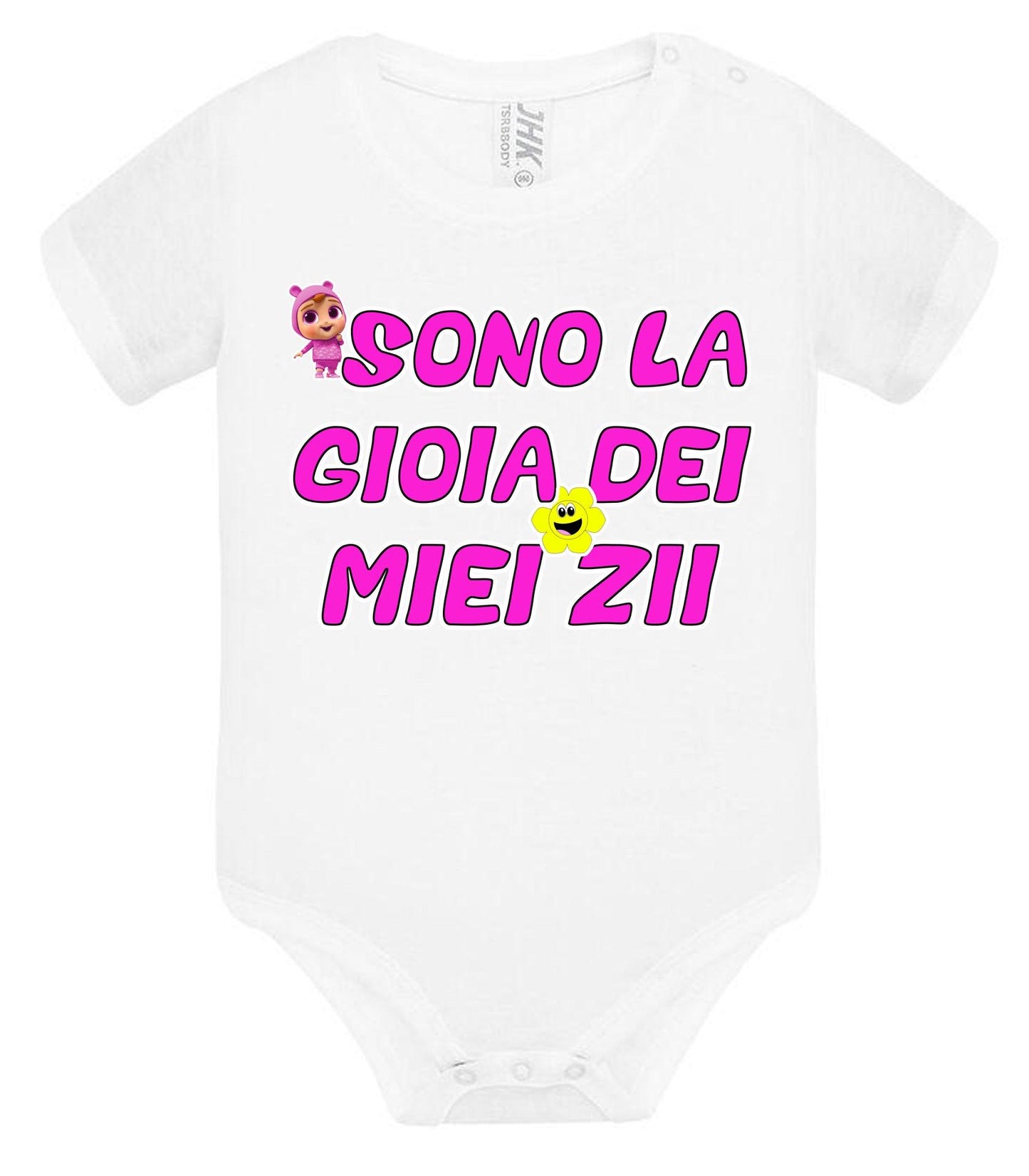 Sono La Gioia Dei Miei ZII Body da bambino/a a maniche corte 100% cotone JHK STREET STYLE PRINT