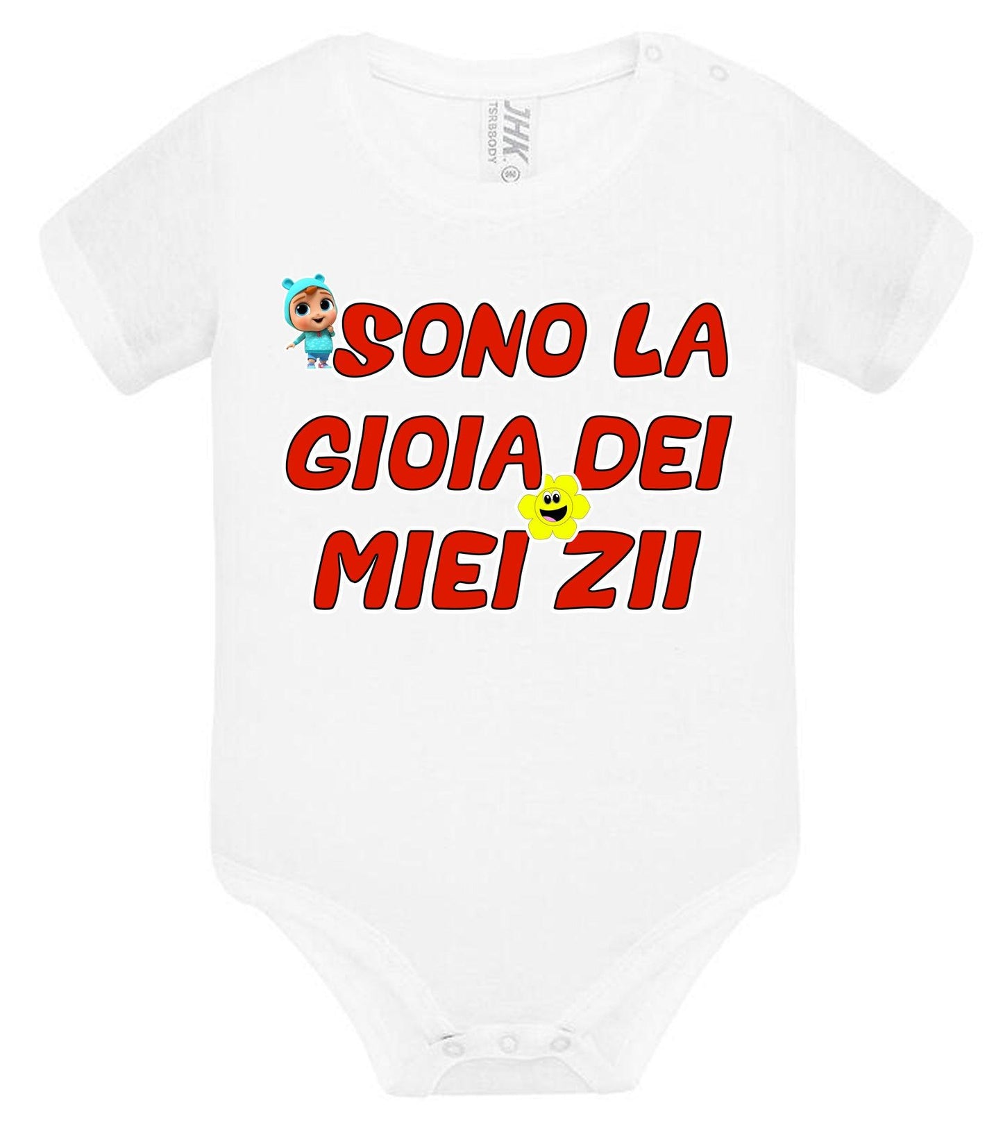 Sono La Gioia Dei Miei ZII Body da bambino/a a maniche corte 100% cotone JHK STREET STYLE PRINT