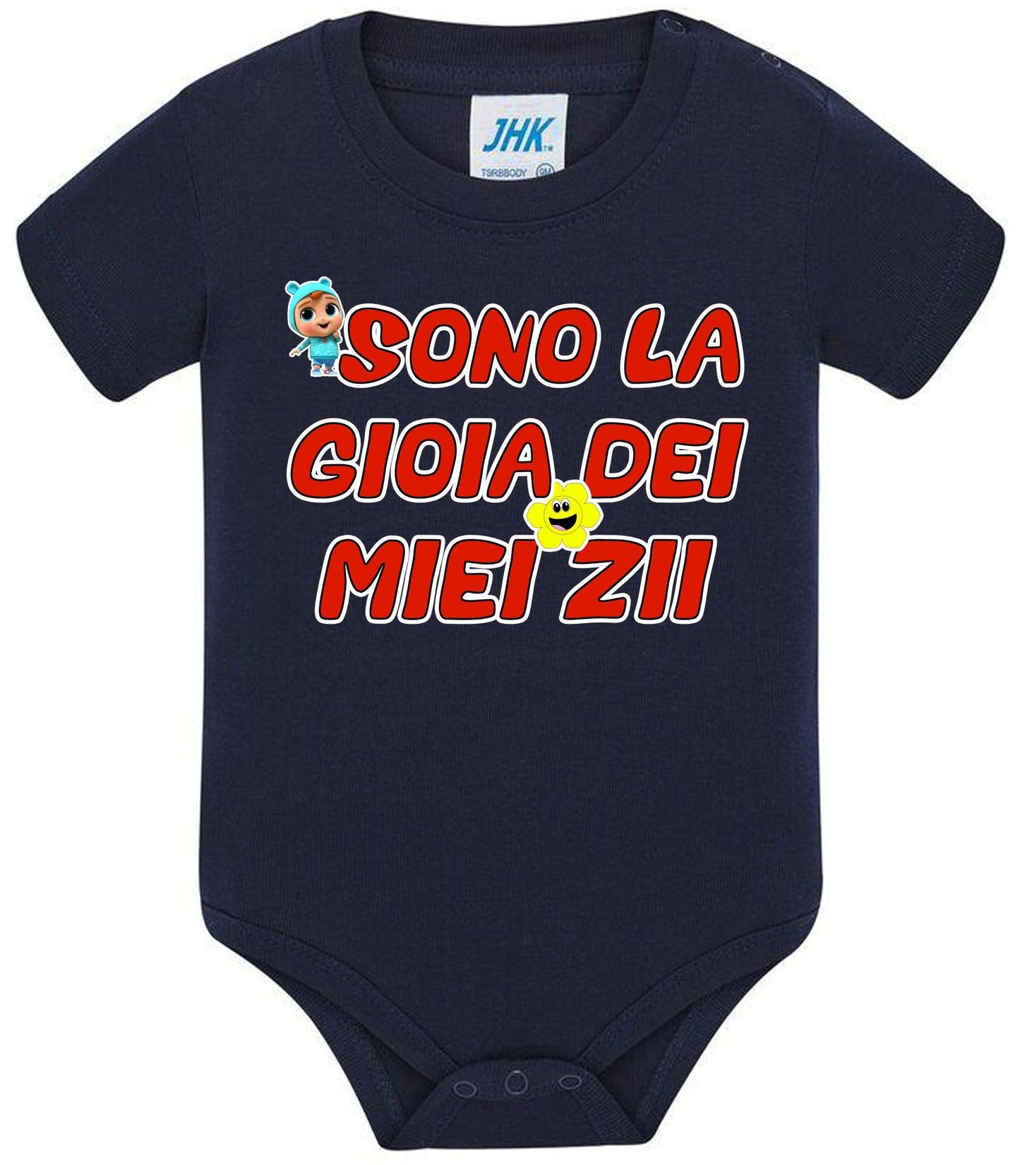 Sono La Gioia Dei Miei ZII Body da bambino/a a maniche corte 100% cotone JHK STREET STYLE PRINT