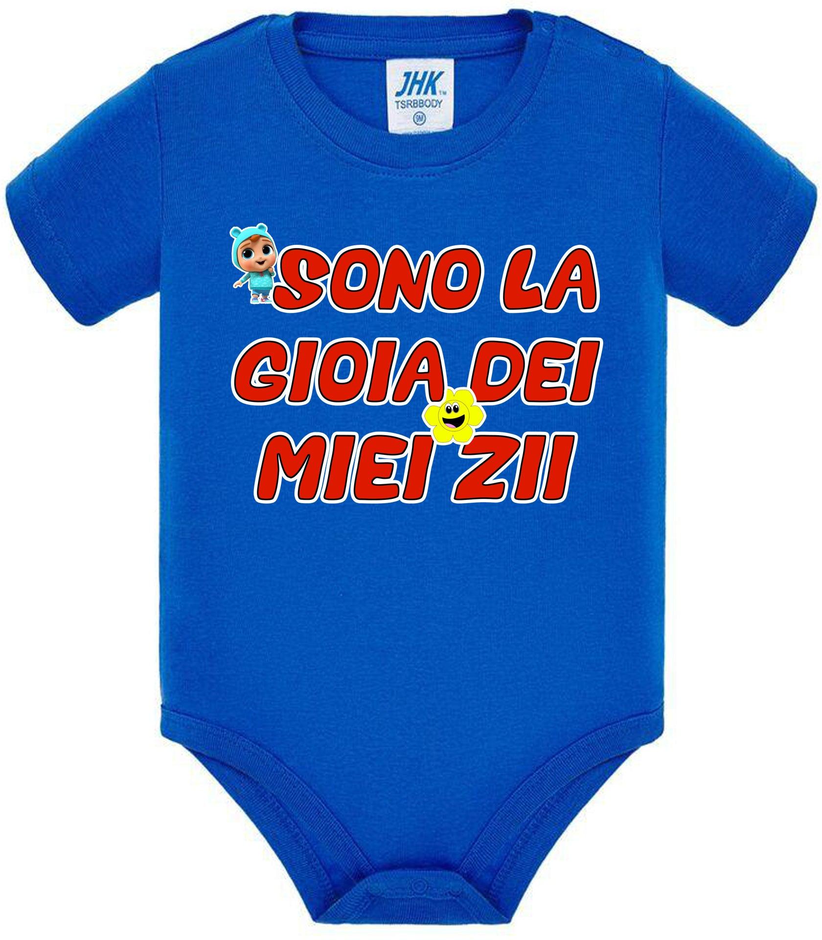 Sono La Gioia Dei Miei ZII Body da bambino/a a maniche corte 100% cotone JHK STREET STYLE PRINT