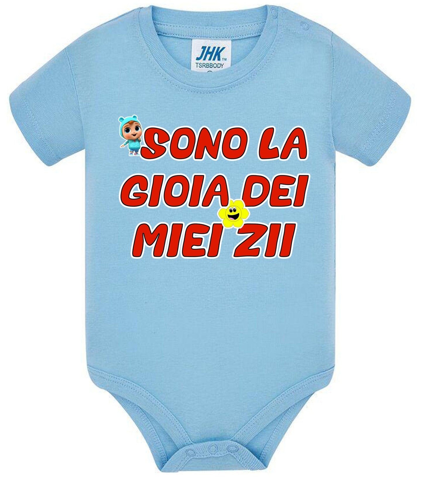 Sono La Gioia Dei Miei ZII Body da bambino/a a maniche corte 100% cotone JHK STREET STYLE PRINT